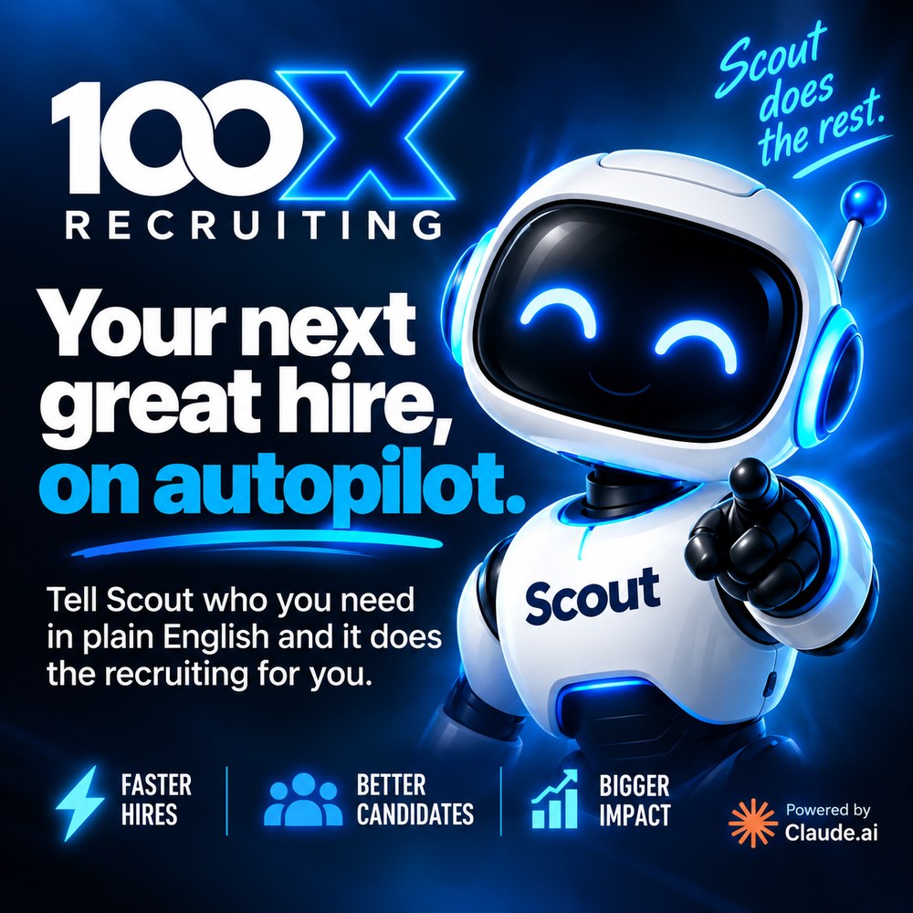 Tell Scout who you need in plain English and it does the recruiting for you